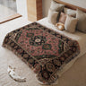 Elegant Rose Floral Pattern Design Persian Rug Woven Blanket