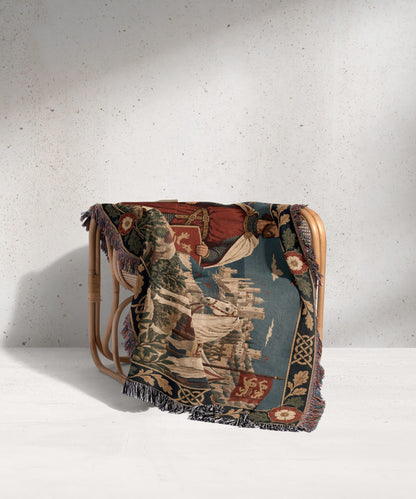 CalmNestStyle Richard the Lionheart Rose Border jacquard woven blanket