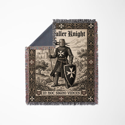 CalmNestStyle Hospitaller Knight Medieval Warrior Woven Blanket jacquard woven blanket