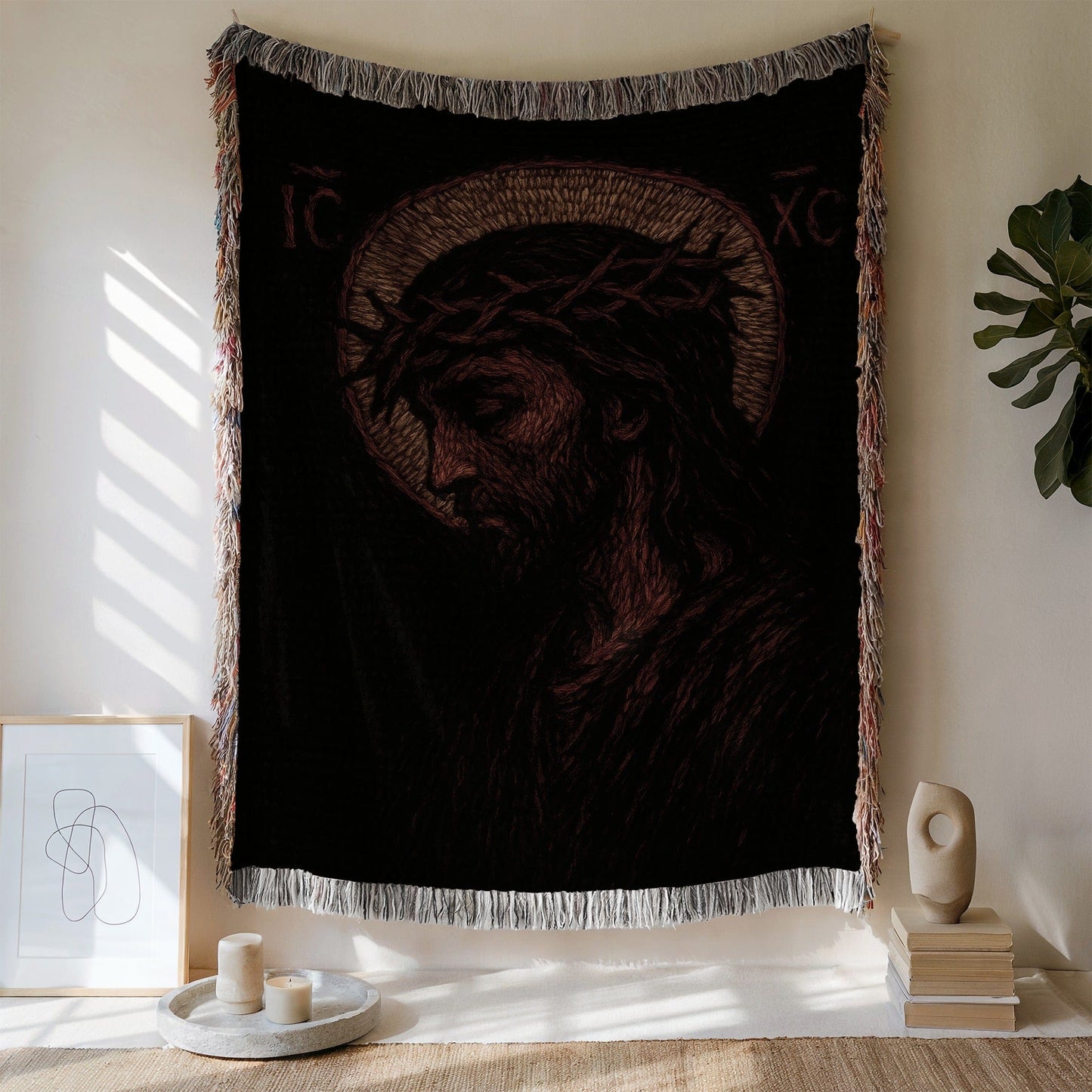 Jesus Christ Woven Wall Hanging Tapestry Artwork