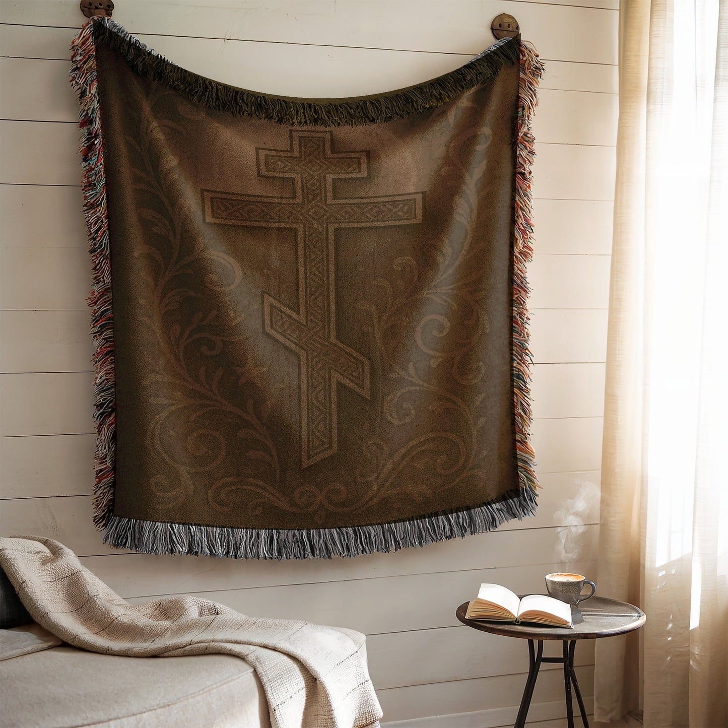 Ornate Christian Cross Design Wall Hanging Decor