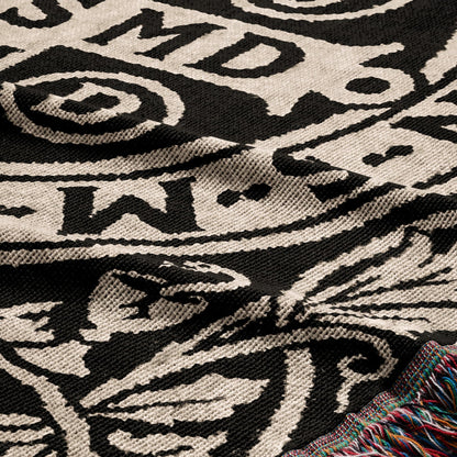 CalmNestStyle Blessed Saint Benedict Medal Heritage Woven Blanket jacquard woven blanket