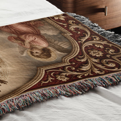 CalmNestStyle Mary, Queen of Heaven jacquard woven blanket
