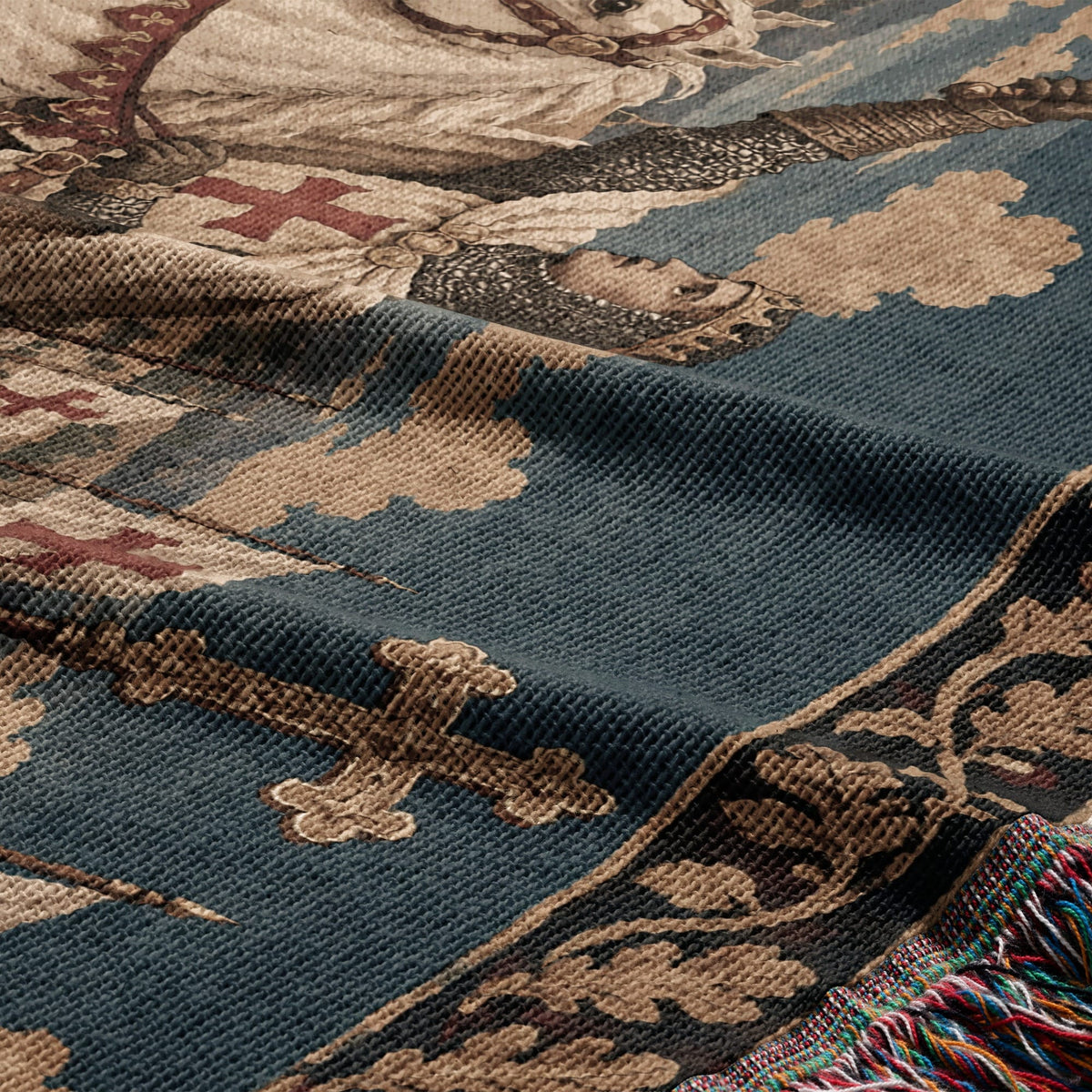 CalmNestStyle Baldwin IV Leading the Charge jacquard woven blanket