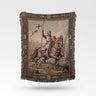 Crusader on Horse Woven Blanket Templar Flag Throw