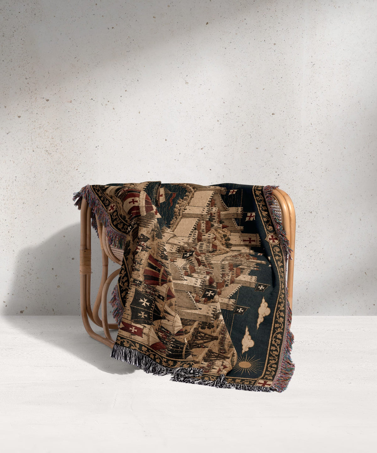 CalmNestStyle Crusader Harbor Siege I Camp Before the Walls jacquard woven blanket