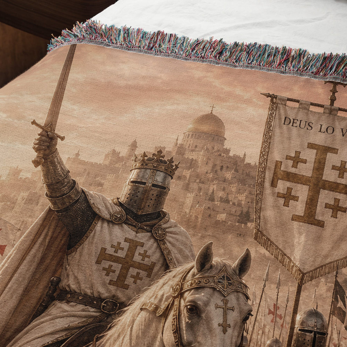 CalmNestStyle Deus Lo Vult The Crusader Host jacquard woven blanket