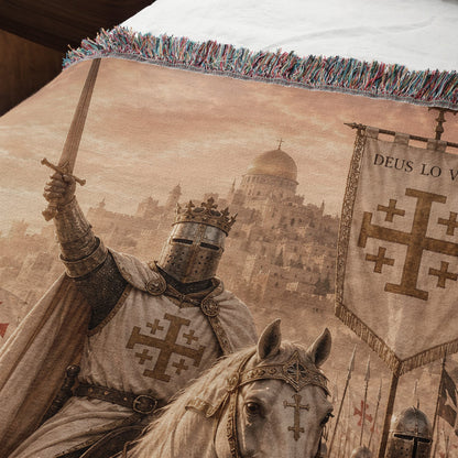 CalmNestStyle Deus Lo Vult The Crusader Host jacquard woven blanket