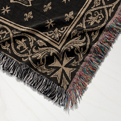 CalmNestStyle Order of Saint John Hospitallers Gold Crest Woven Blanket jacquard woven blanket