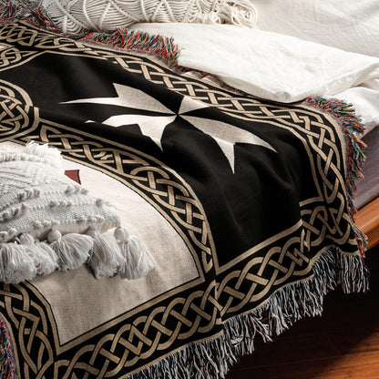 MyDesigns Medieval Tapestry Blanket – Order of Santiago & Crusader Orders Woven Throw jacquard woven blanket