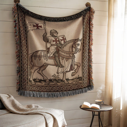 Medieval Knight on Horseback Wall Tapestry Decor