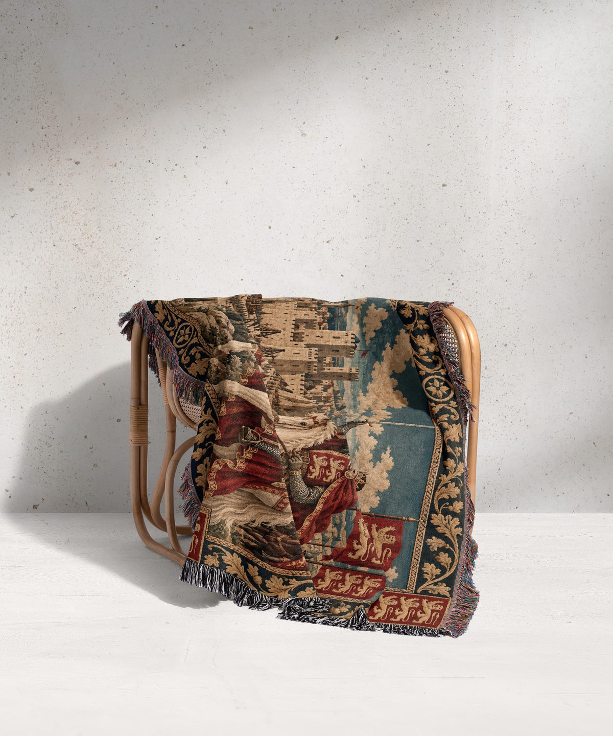 CalmNestStyle Richard the Lionheart Charging jacquard woven blanket