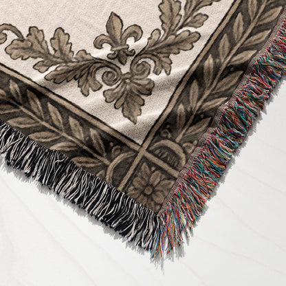 CalmNestStyle Tuitio Fidei Order of Malta Seal Sepia Woven Blanket jacquard woven blanket