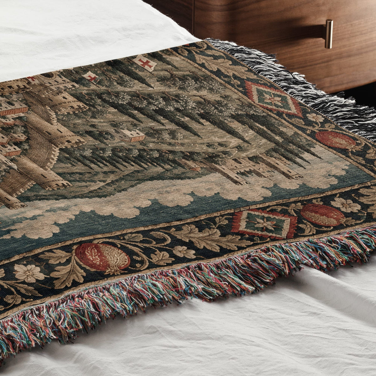 CalmNestStyle Jerusalem on the Hill I Knights and Pilgrims jacquard woven blanket