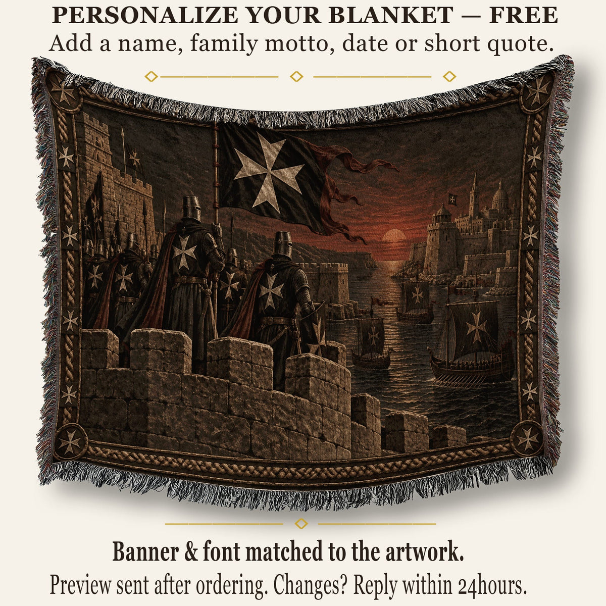 MyDesigns Hospitaller Knights – The Sea Rampart jacquard woven blanket