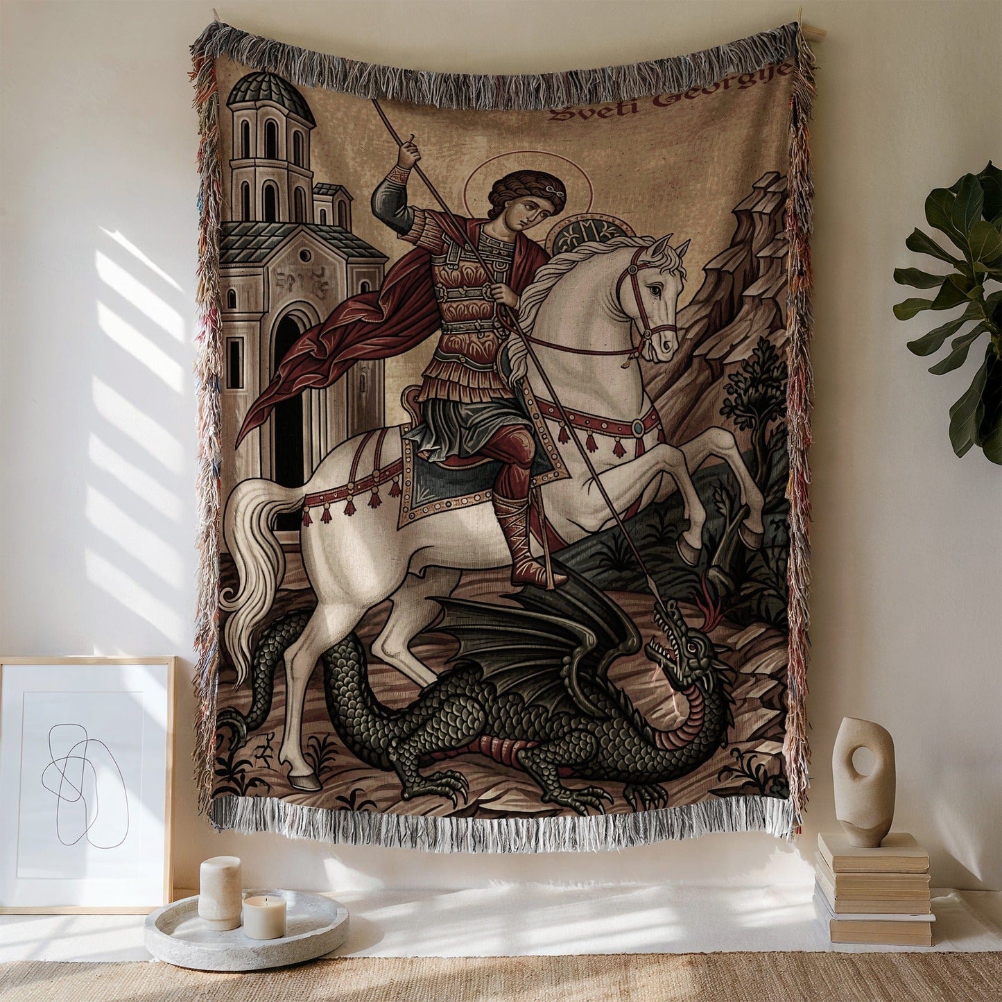 Medieval Knight Tapestry Wall Hanging Decor