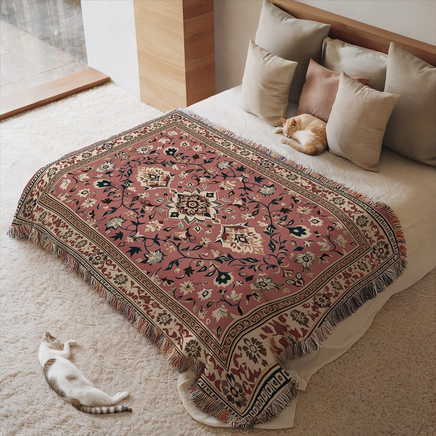 Elegant Floral Patterned Throw Blanket