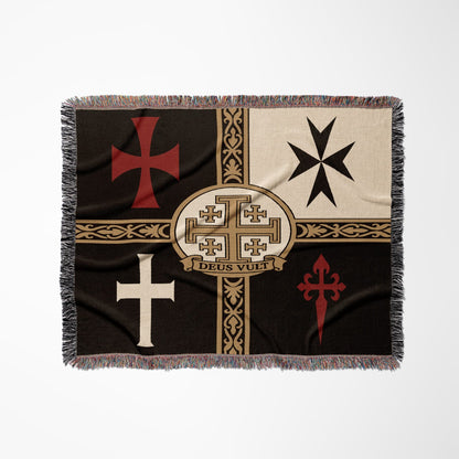 MyDesigns Ancient Orders I Deus Vult Night jacquard woven blanket