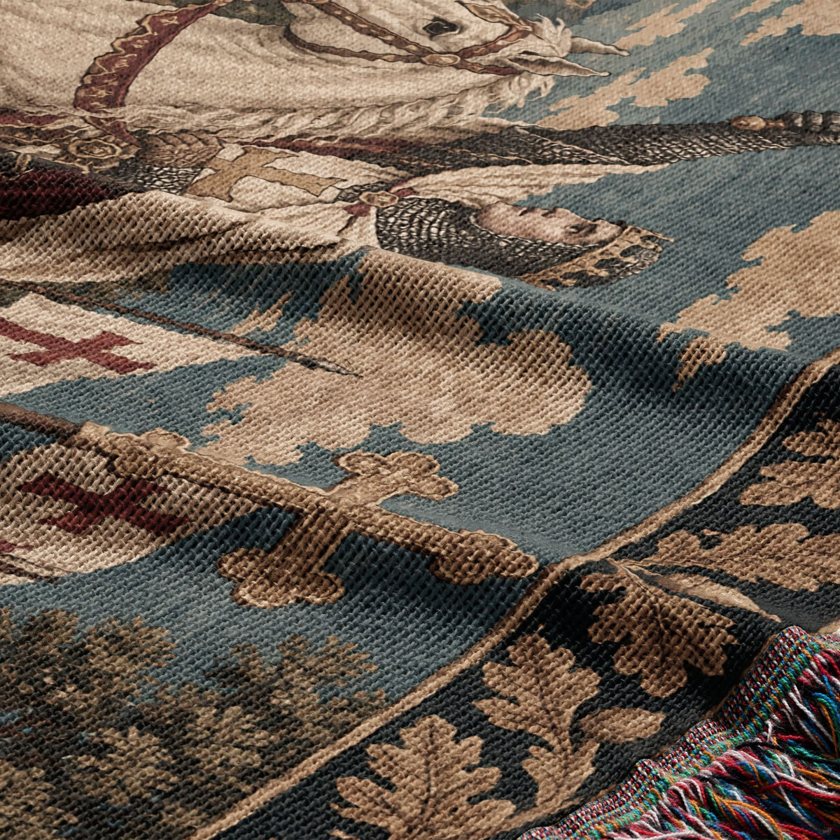 CalmNestStyle Baldwin IV at Montgisard jacquard woven blanket