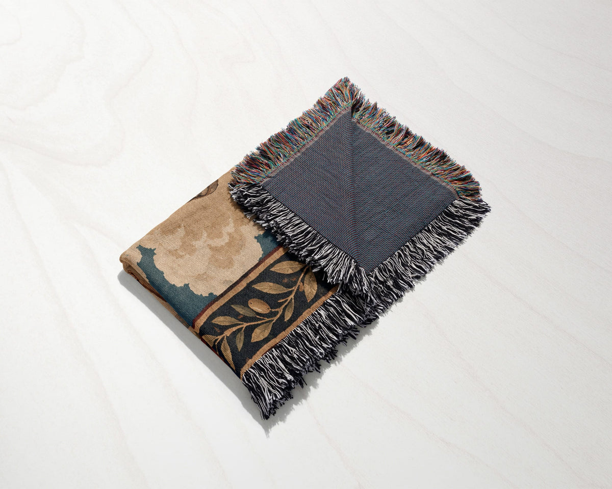 CalmNestStyle David and Goliath Shepherd with Sling jacquard woven blanket