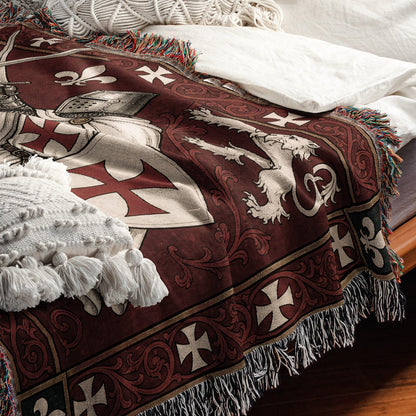 MyDesigns Medieval Wall Hanging – Templar Knight Duel Woven Blanket jacquard woven blanket