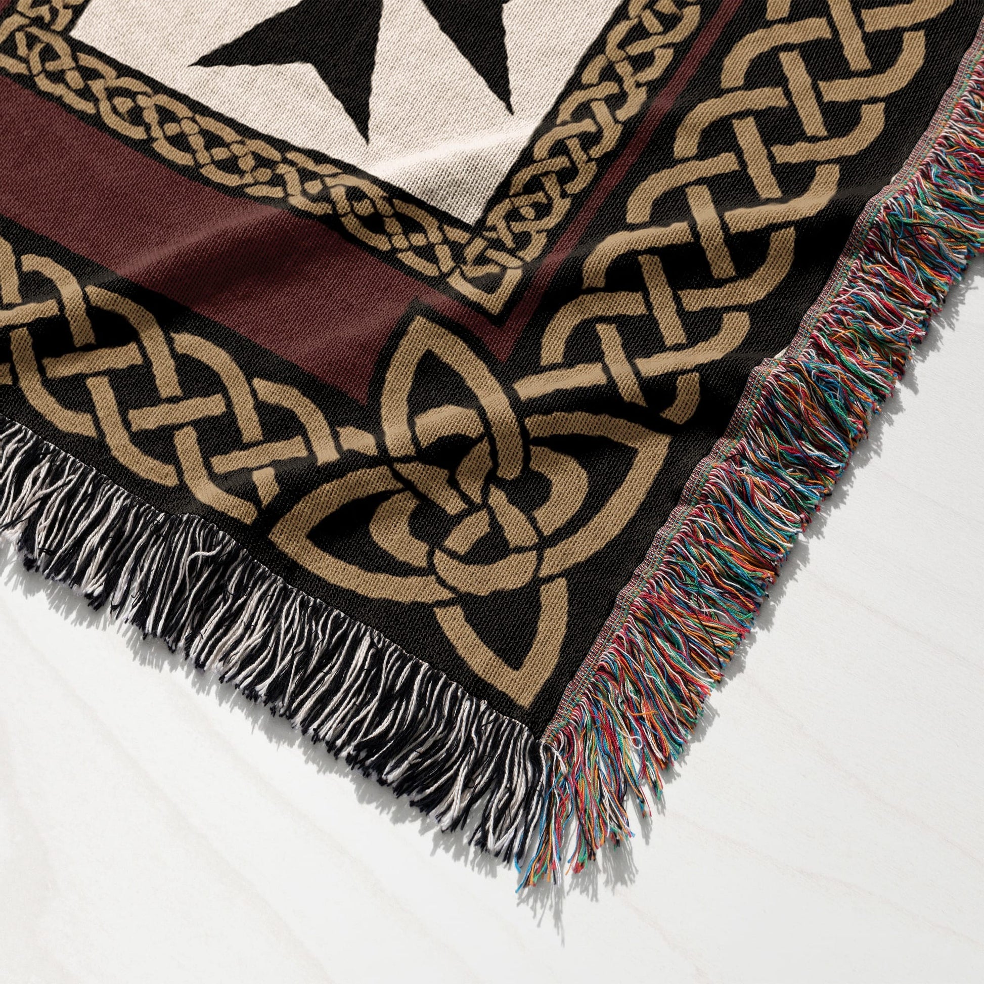 MyDesigns Medieval Tapestry Art Woven Blanket – Jerusalem Cross Medallion, Crusader Orders jacquard woven blanket
