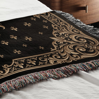 CalmNestStyle Order of Saint John Hospitallers Baroque Frame Crest Woven Blanket jacquard woven blanket