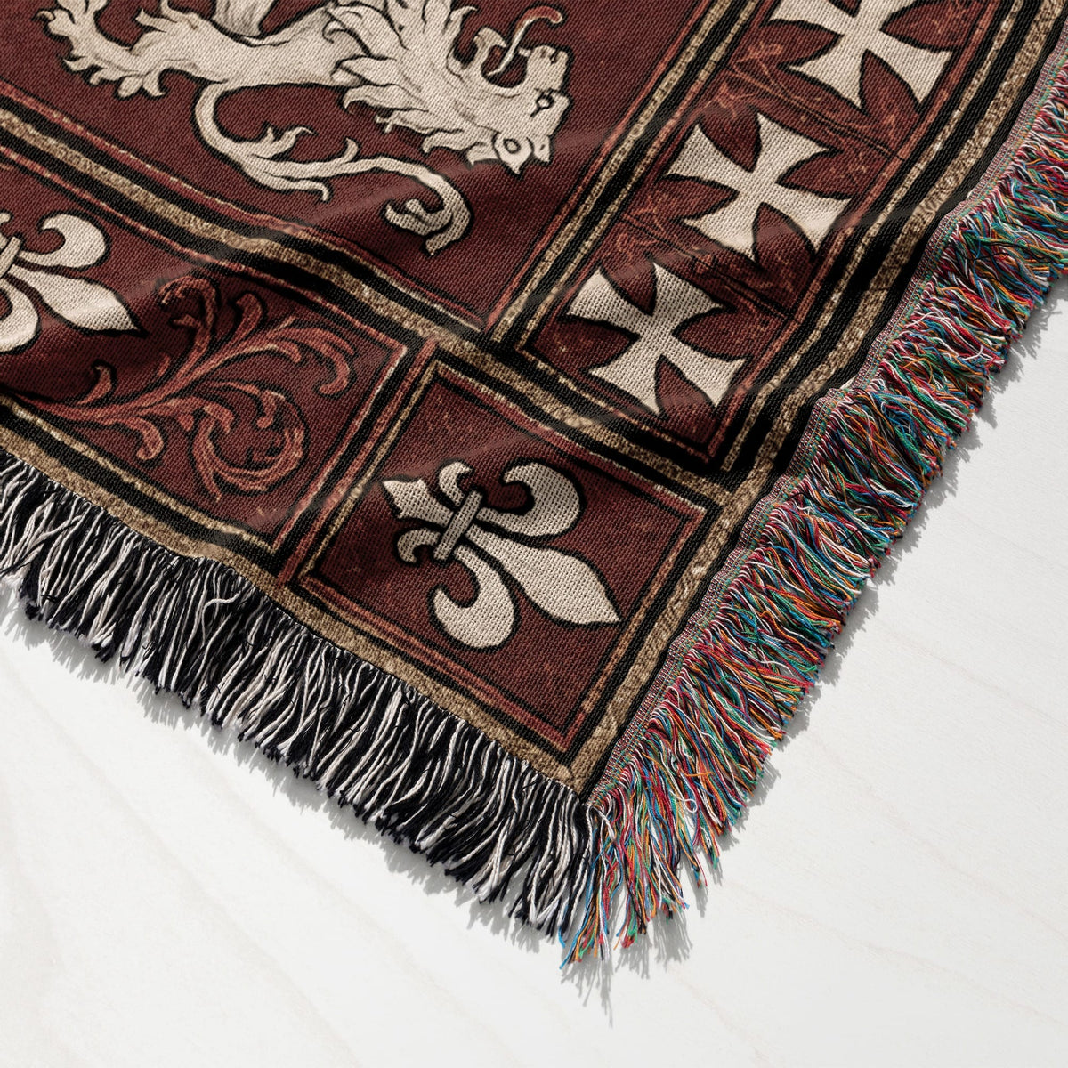 MyDesigns Medieval Blanket – Two Templar Knights Crossing Swords Woven Throw jacquard woven blanket