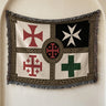 Medieval Blanket with Saint Lazarus Cross – Templar Hospitaller Jerusalem Woven Throw