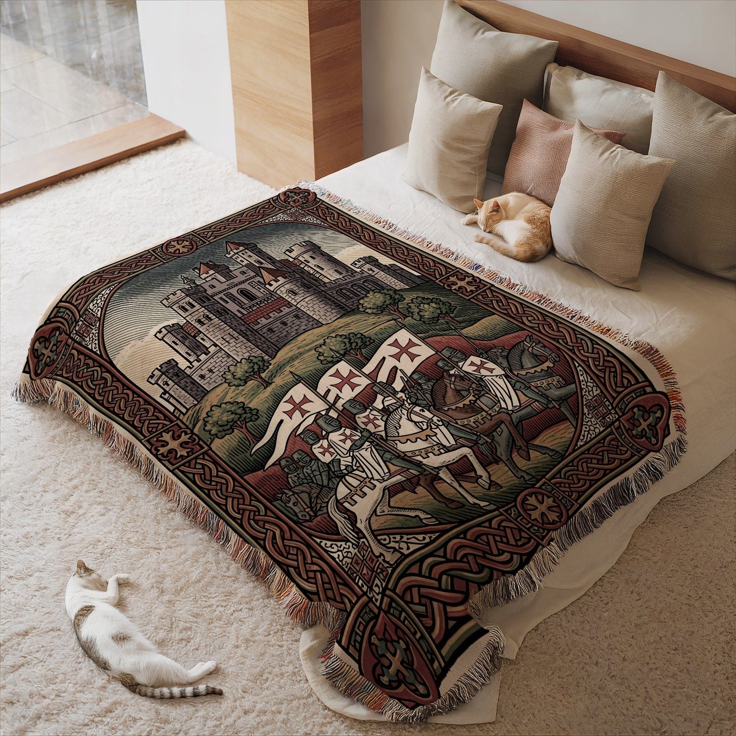 Medieval Knights and Castle Themed Blanket