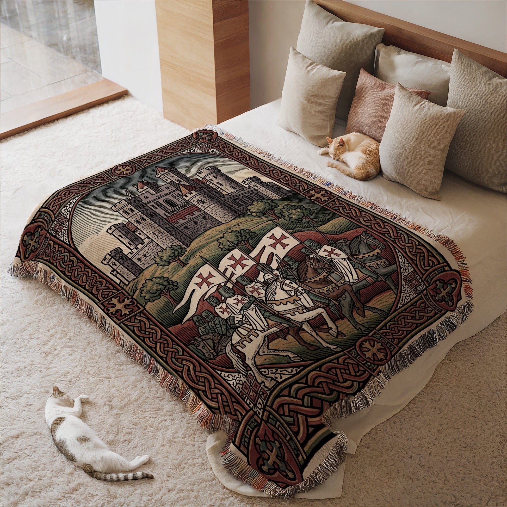 Medieval Knights and Castle Themed Blanket