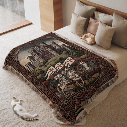 Medieval Knights and Castle Themed Blanket