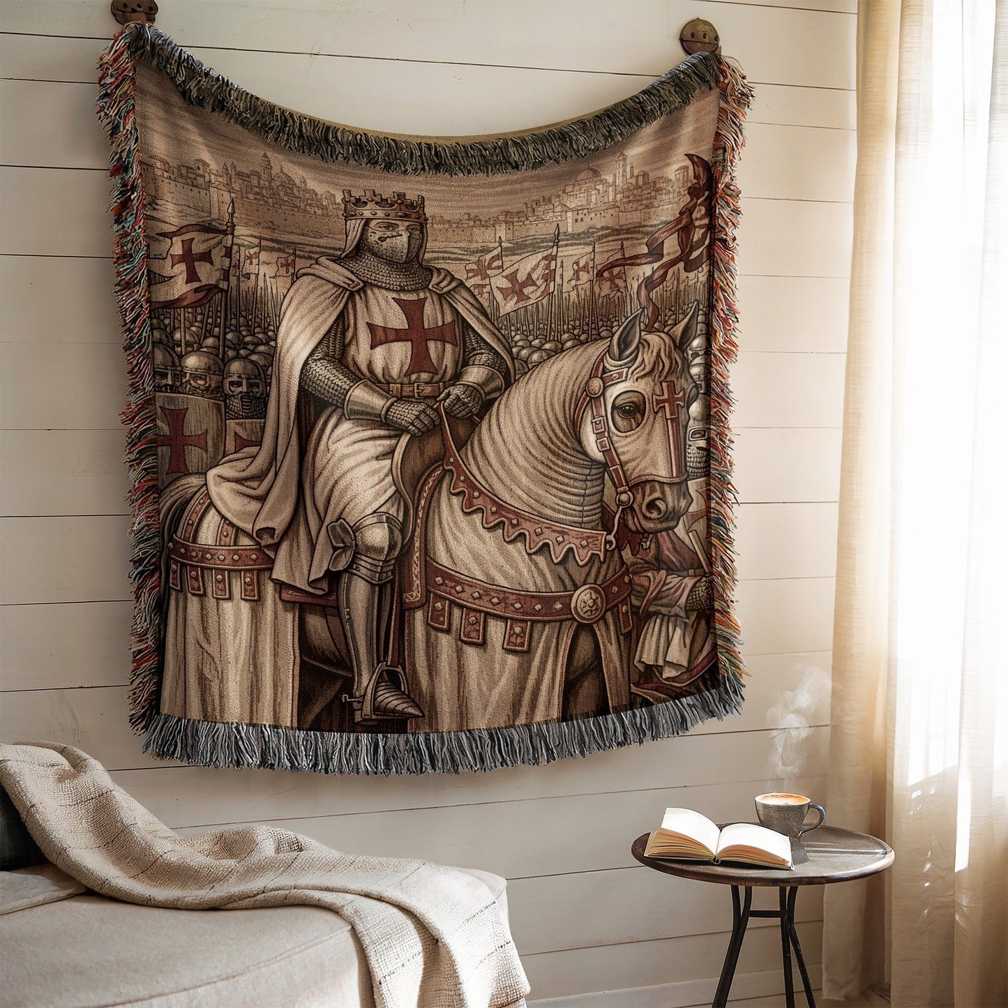 Majestic Medieval Knight Tapestry Wall Hanging Decor