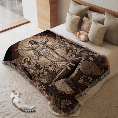 Resurrection of Jesus Christ Patterned Blanket