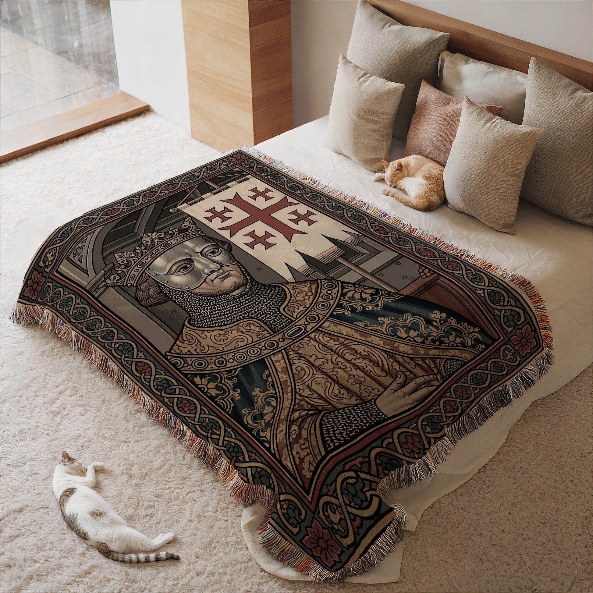 Medieval-Inspired Royalty Art Design Blanket