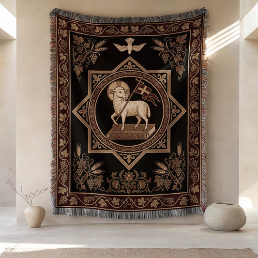 Lamb and Vine Classic Pattern Blanket Wall Decor