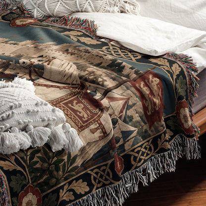 CalmNestStyle Richard the Lionheart Rose Border jacquard woven blanket