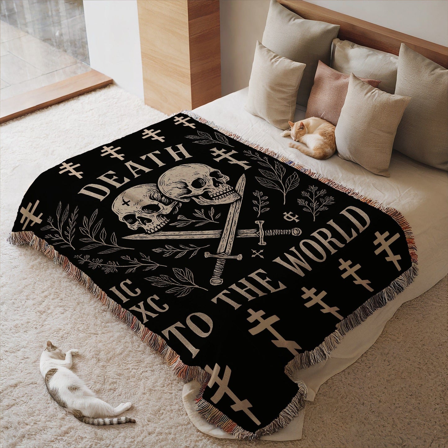 Death To The World Skull Blanket For Home Decor