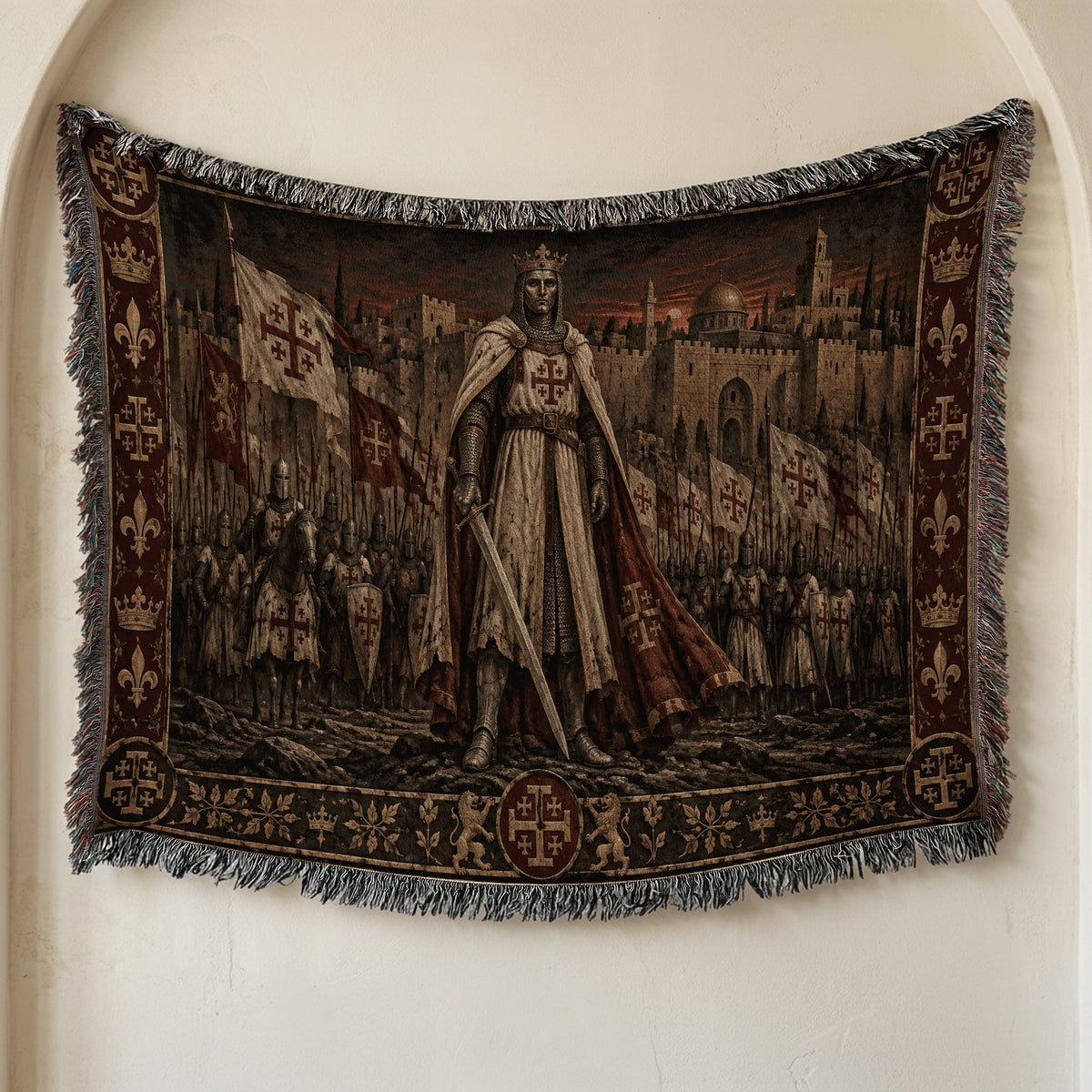 MyDesigns Baldwin IV I King of Jerusalem at Sunset jacquard woven blanket