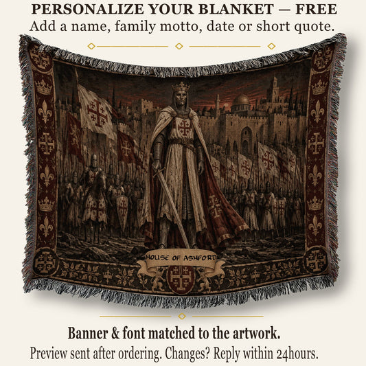 MyDesigns Baldwin IV I King of Jerusalem at Sunset jacquard woven blanket