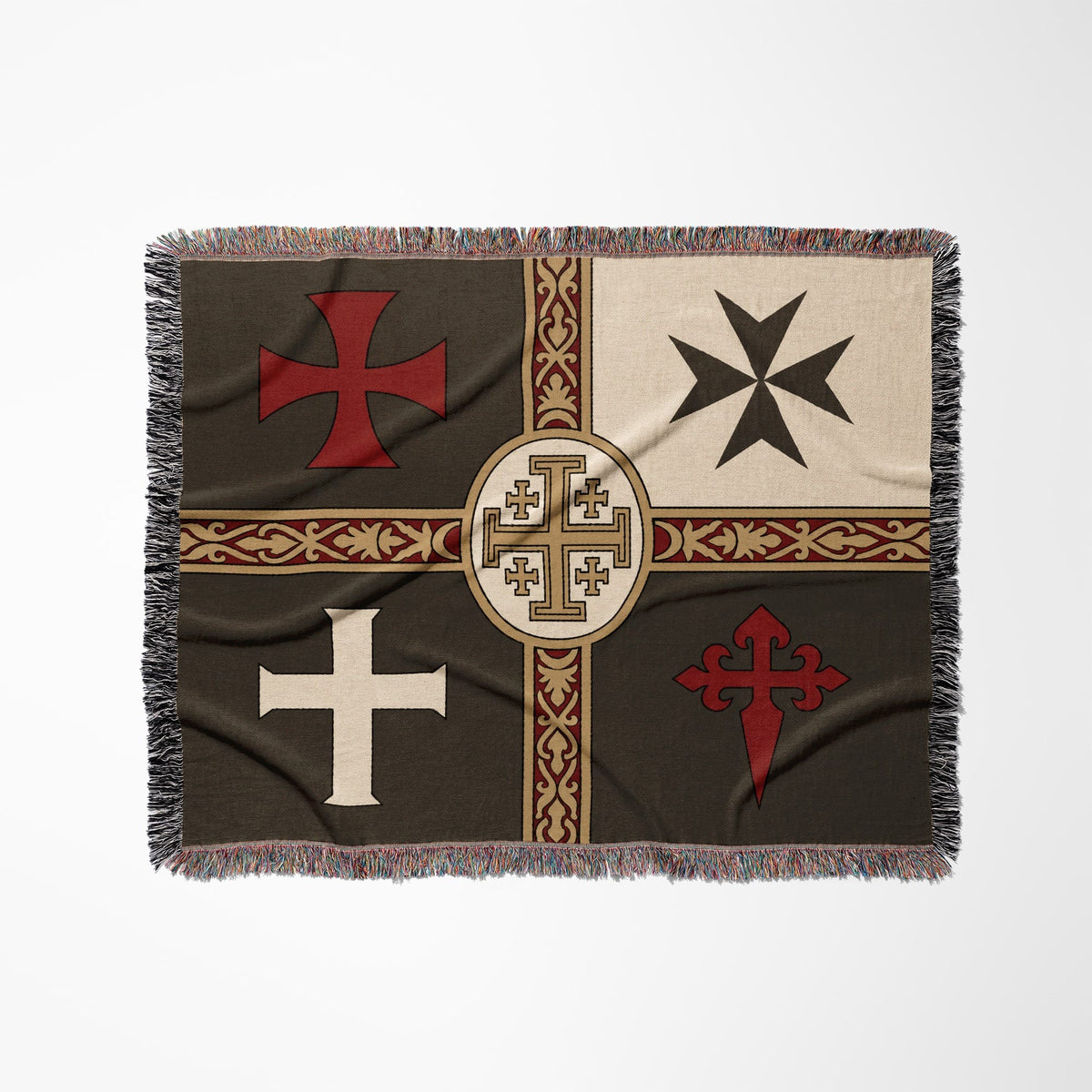 MyDesigns Ancient Orders I Charcoal jacquard woven blanket