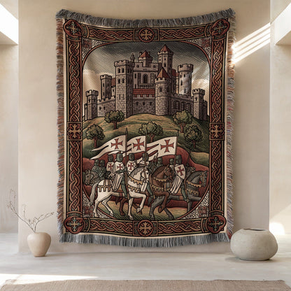 Medieval Knights and Castle Wall Hanging Tapestry