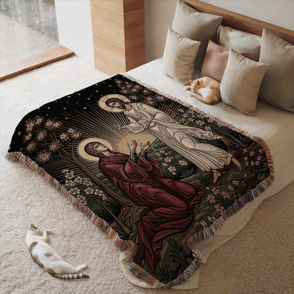 Religious Art Inspired Blanket with Cats Design Blanket