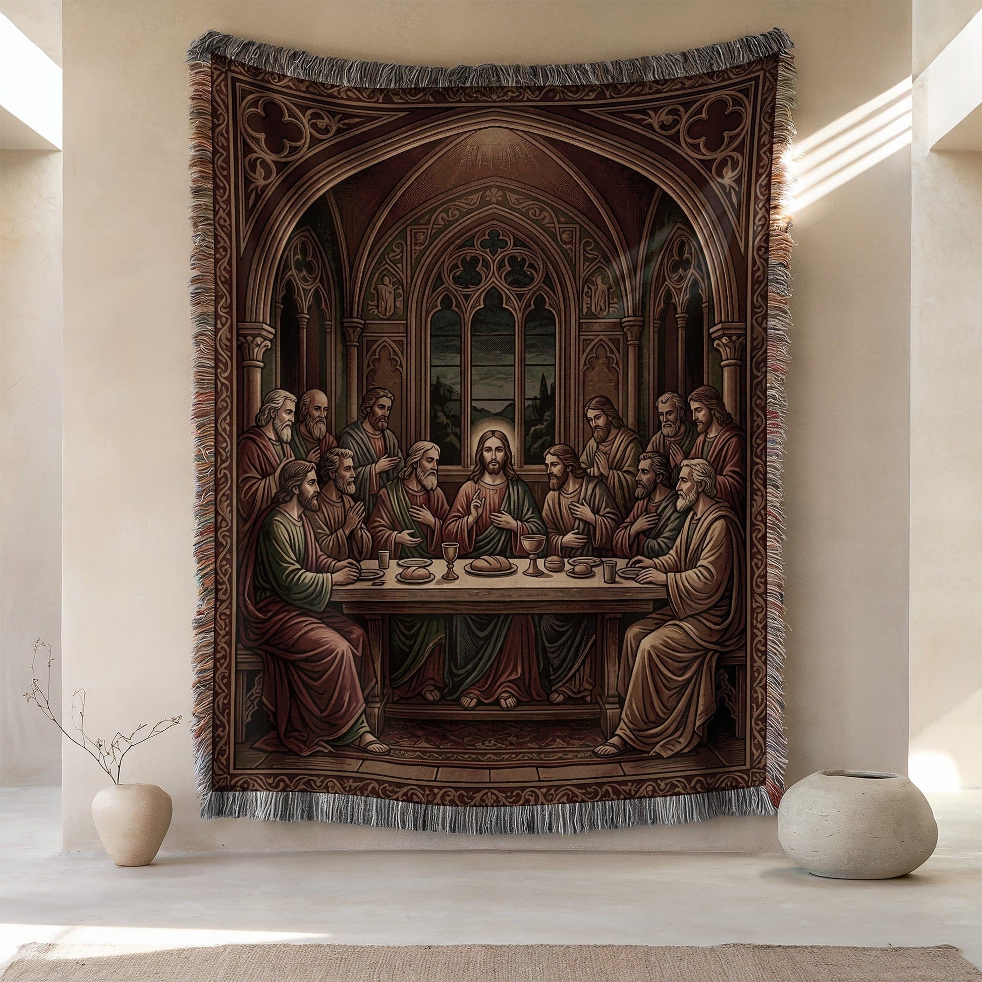 Last Supper Scene Decorative Wall Tapestry Blanket