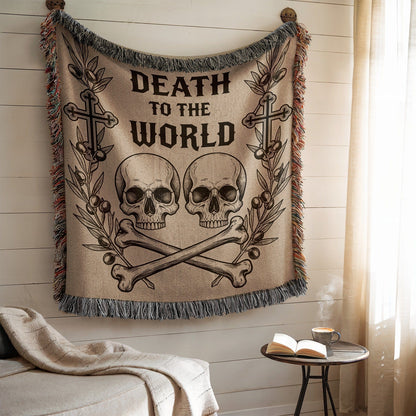 Death to the World Skull Crossbones Home Decor