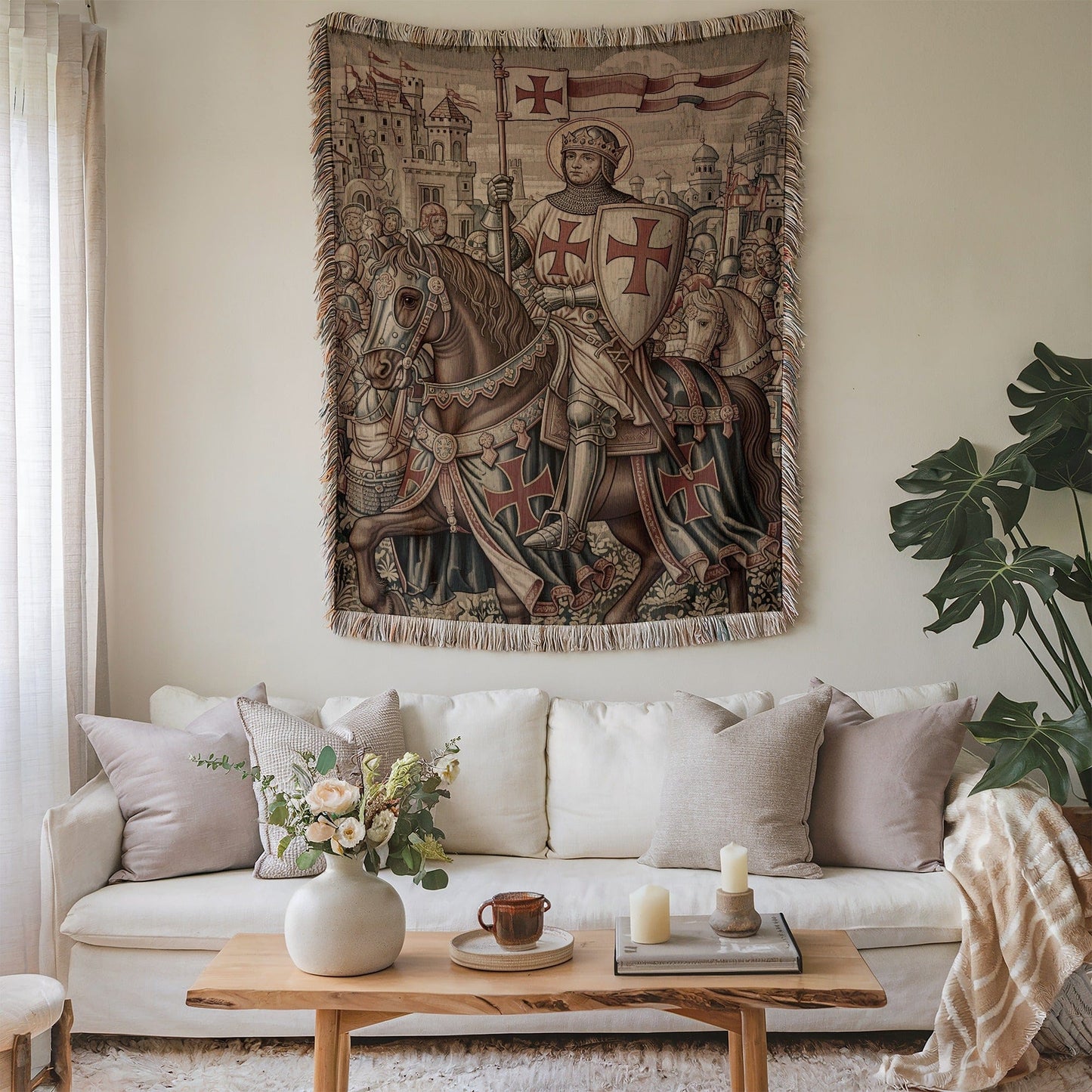 Medieval Knight Tapestry for Home Decor