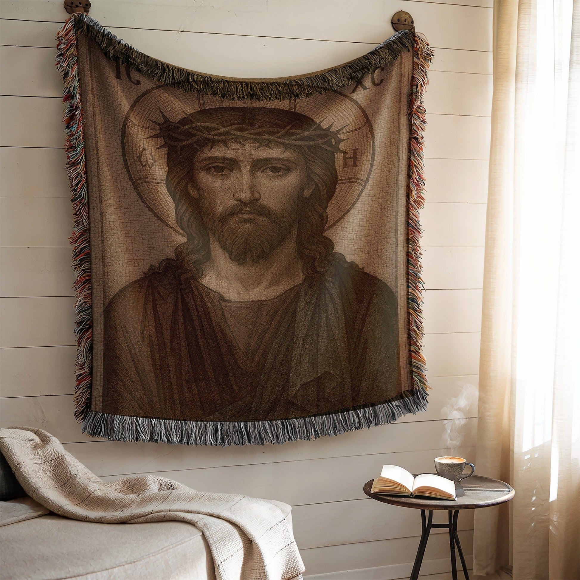 Sacred Jesus Christ Woven Wall Tapestry Home Decor Product