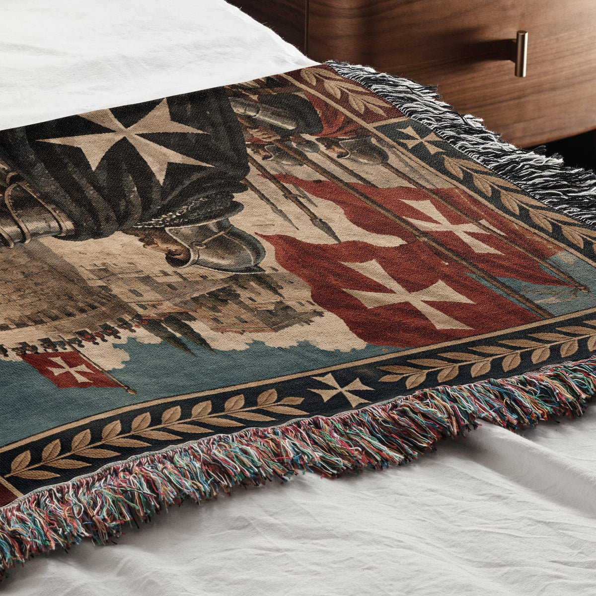 CalmNestStyle Knights of Malta Defending the Fortress Woven Blanket jacquard woven blanket
