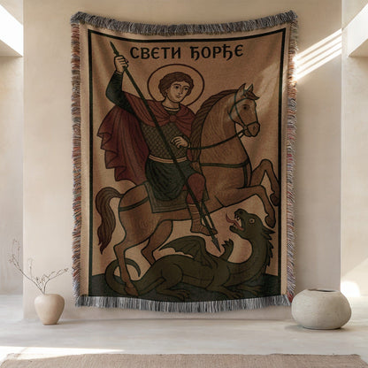 Dragon Slayer Saint George Woven Tapestry Decor