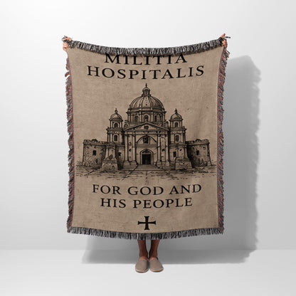 CalmNestStyle Militia Hospitalis For God and His People Woven Blanket jacquard woven blanket